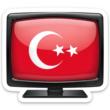 TV screen with the Turkish flag inside sticker