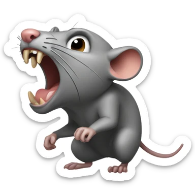 angry rat attack sticker