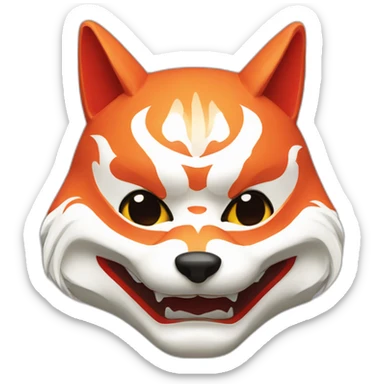 kitsune japanese mask sticker
