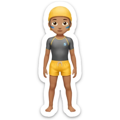 Child swimmer standing  only shorts sticker