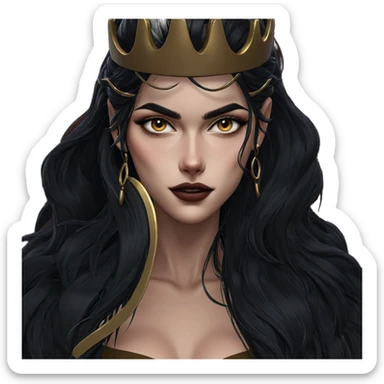 mysterious girl with black hair sticker