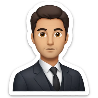 Unshaven Italian man lawyer  sticker