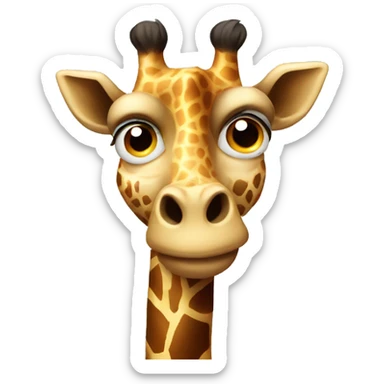 Angry giraffe with furrowed brows and gritted teeth. sticker