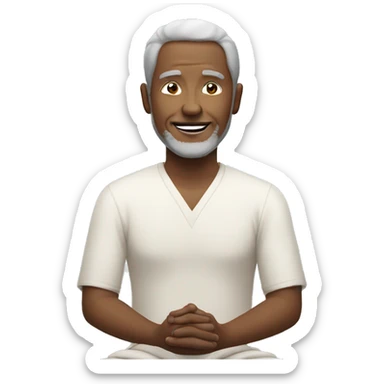 smiling mature male portrait meditating sticker