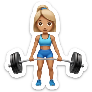 girl lifting weights sticker
