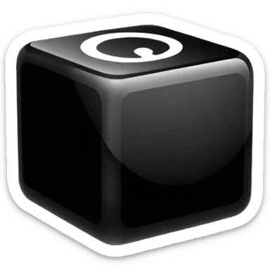 black cube in glass style sticker