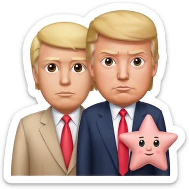 President trump + Patrick from sponge bob sticker