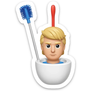 a donald trump toilet brush sticker