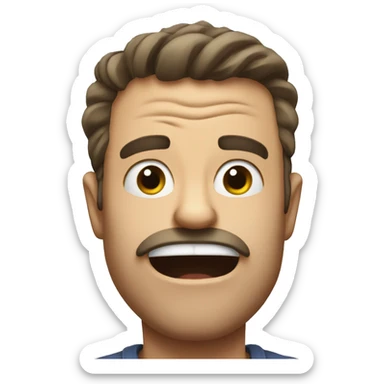 facing right of mad Australian dad lines coming out in his mouth sticker