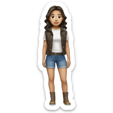 brunette girl wearing jorts sticker