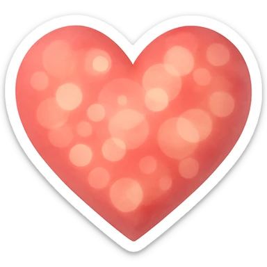 heart with a soft bokeh overlay, digital illustration style, no background sticker