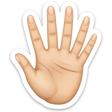 Mano con 3 dedos levantados y 2 dedos abajo sticker
