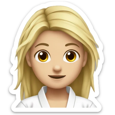 Girl bjj white belt three degress sticker