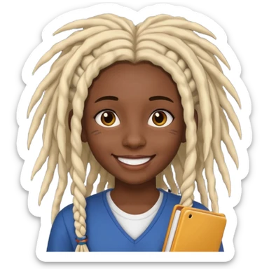 American female black dreds highschool student sticker