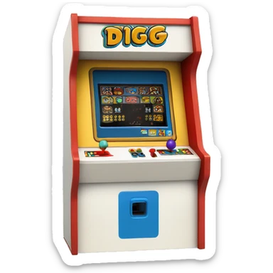 Arcade game called dig-dug sticker