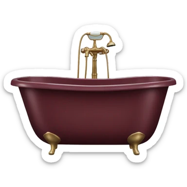 realistic burgundy bathtub sticker
