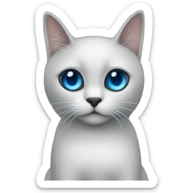 a black cat with blue eyes works on the stock market sticker