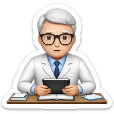 A bug dressed as a therapist sitting in his office  sticker