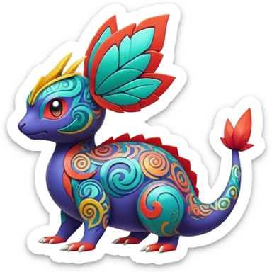 Colorful Floral Fakémon-Pokémon sticker