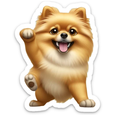 Pomeranian doing hang loose sticker
