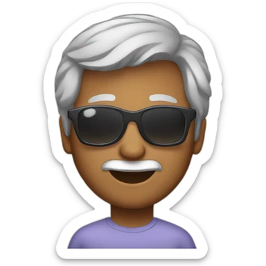 50 years with gray hair, sunglass sticker