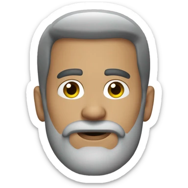 Harley biker grey  goatee sticker