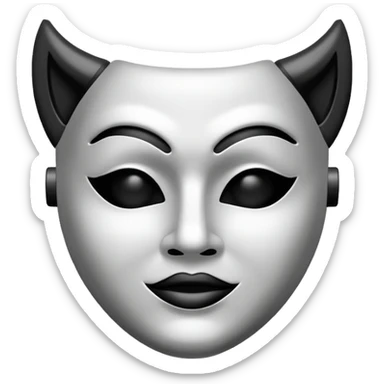 Create this emoji : 🎭 but in White and black and gray sticker