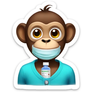 monkey with vaccine sticker