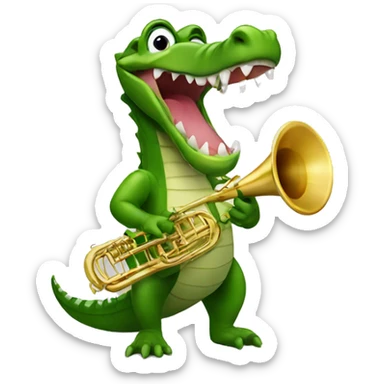 Alligator with French horn sticker
