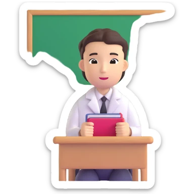 Japanese male high school student decorating classroom for cultural festival sticker