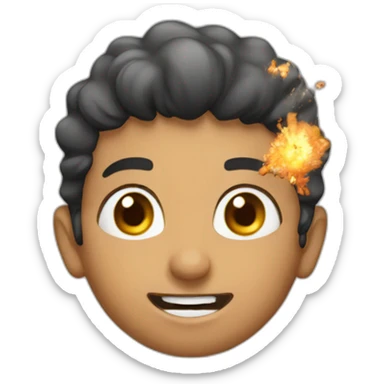 arab boy with explosion sticker