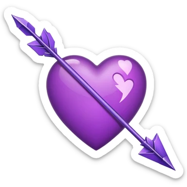corazón morado flechado sticker