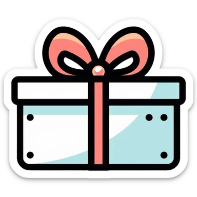 gift box with bow sticker