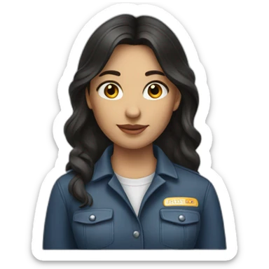 Truck driver girl with dark hair sticker