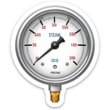 pressure gauge releasing steam sticker