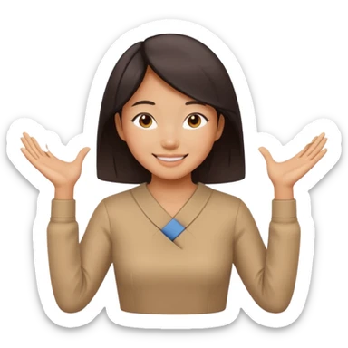 Asian Women Draw X-Shapes With Both Arms sticker