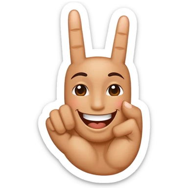 middle finger with a happy face sticker