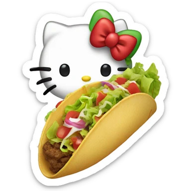 hello kitty with tacos sticker