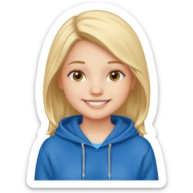 smiling girl in hoodie outdoors sticker