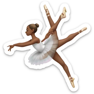 ballerina with cell phone in hand and climbing on pointe sticker