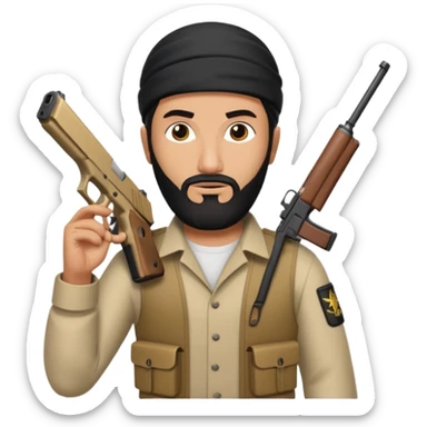 Quiero el rapero dd osama con una glock apuntando cargador largo  sticker