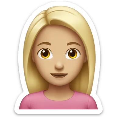 girl with brown eyes, blond hair sticker