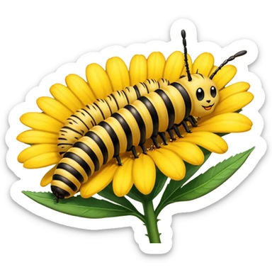 
caterpillar on flower sticker