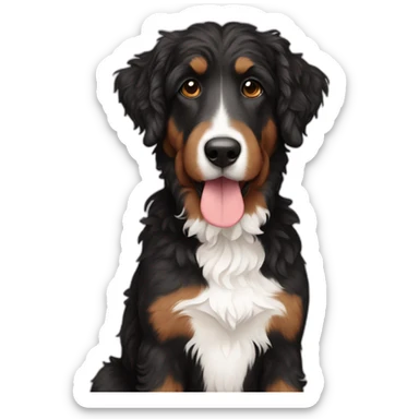 black and brown aussie doodle sticker