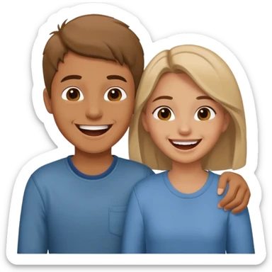 Sister brother laugh sticker