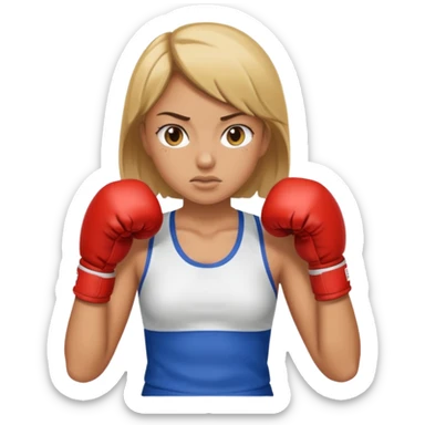 girl boxing with shirt on  sticker