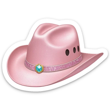 Pale pink cowboy hat with sparkles sticker