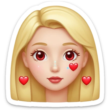 kissy face heart love sparkle sticker