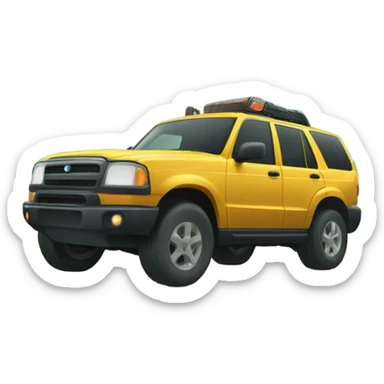 an adventurous SUV passing through forest places sticker