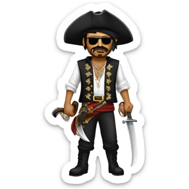 Mexican cholo pirate gangste sticker